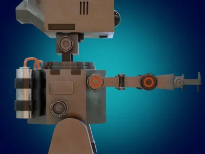 Stylized Robot in the style of Star Wars PBR game ready Low-poly 3D model