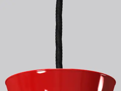 Mid Century Mercury Red Pendant Light 3D model