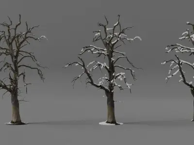 Photorealistic Apple Trees  Low-poly 3D model
