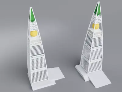 Riyadh Skyscrapers Collection Low-poly 3D model