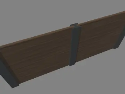 Low Poly Wooden Fence Low-poly 3D model