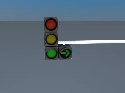 Traffic Light Low-poly 3D model 7