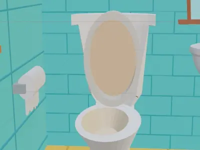 Bathroom with toilet and sink 3D model shop