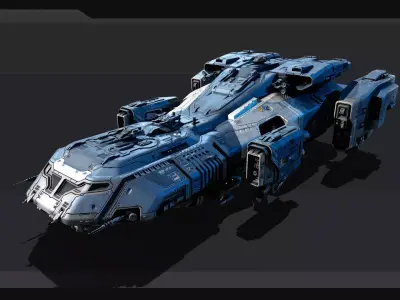 KAIZEN Starship Cruiser Low-poly 3D model