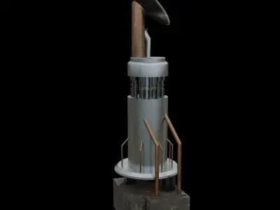 Scifi Radio Antenna Station Low-poly 3D model