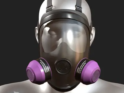 Gas mask helmet scifi futuristic military  Low-poly 3D model