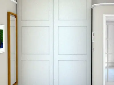 wardrobe with sliding doors h280 w196 d62 cms Low-poly 3D model
