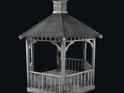 Old gazebo Low-poly 3D model