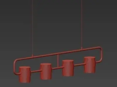 LINEAR hanging lamp with three barrels 3D model