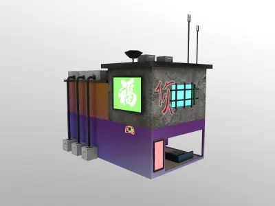 Cyberpunk City - Building 10 Low-poly 3D model