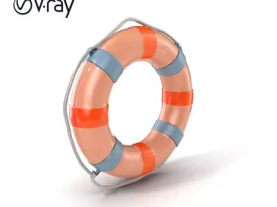 Lifebuoy with Automatic Flame Lights Model Pack Low-poly 3D model