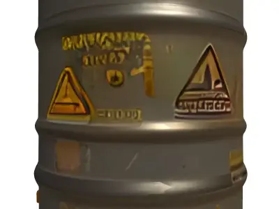 Industrial Weathered Storage Barrel Drum Low-poly 3D model
