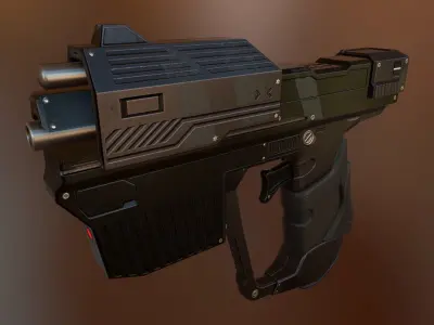 Sci-fi gun low-poly game-ready Low-poly 3D model