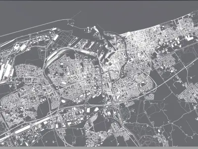 Cityscape Dunkerque France 3D model