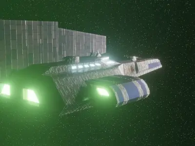 Light Cruiser-Frontline Assault Type 44 Free low-poly 3D model