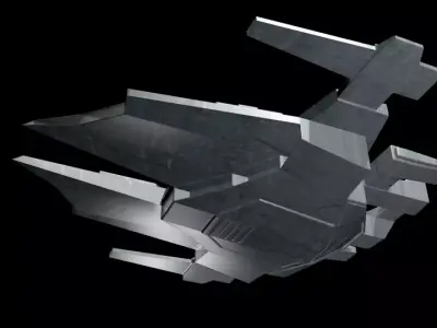 Futuristic Space Fighter Ship PBR 3D Model 3D model