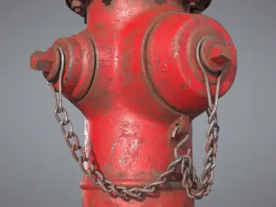 Old Fire Hydrant Game Ready Low-poly 3D model