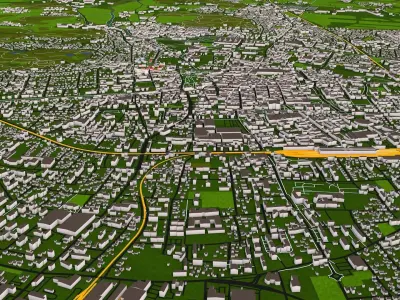 Klagenfurt City 3d model Aug 2020 Low-poly 3D model