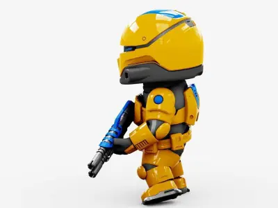 TOON CYBER TROOPER  RIGGED 3D model