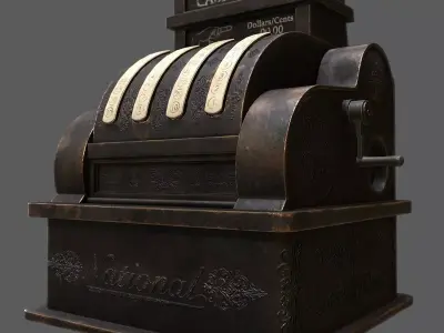 Ancient Chinese cash register Low-poly 3D model