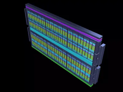 GPU Pascal GP100 Architecture v1 004 Low-poly 3D model