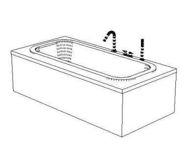 bath fitted inset with marble surround Low-poly 3D model