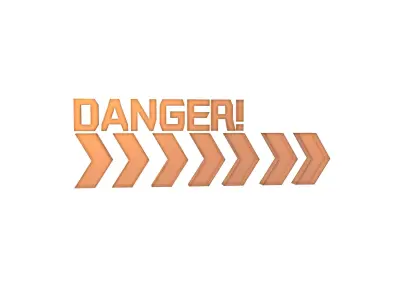 Cyberpunk Future Danger Sign v2 022 Low-poly 3D model
