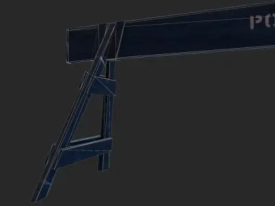 Police Barrier Road Block  Low-poly 3D model