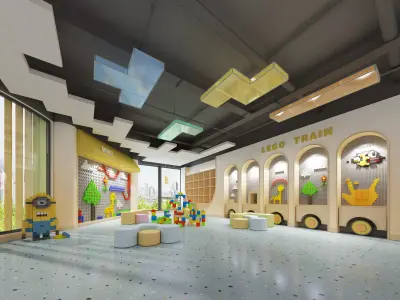  kindergarten Low-poly 3D model