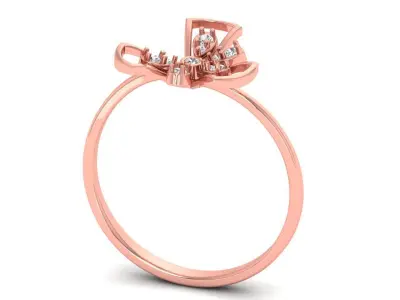 Solitaire Wedding Engagement Women Light Weight Flower Rings 3D print model 4