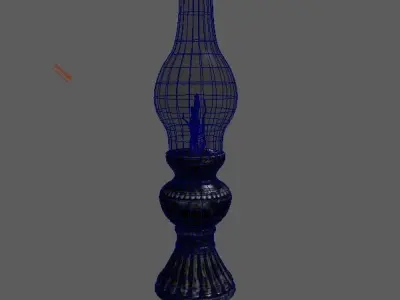 Oil lamp - low and highpoly 3D model