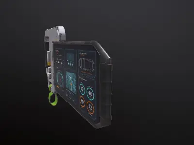 Sci-fi TouchPad5 Low-poly 3D model