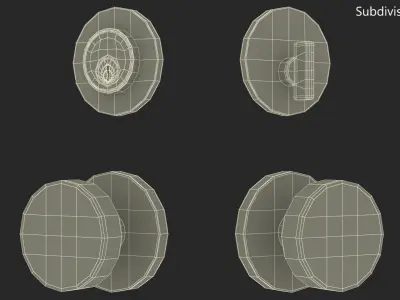 Tumalo Knob - Nickel Cylinder Round Deadbolt 3D model