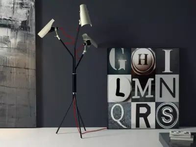 Jackson floor lamp with two lamps 3D model