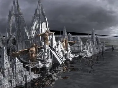 Golden Pyramid City of Ascension Kit bash 3D model