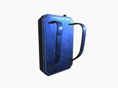 SciFi Backpack I06 Blue Metal - Fashion Character Design Low-poly 3D model