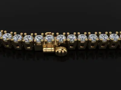 Diamond Tennis Necklace Links 2MM 3D print model