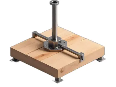 Modern Industrial Wood Metal Stand Low-poly 3D model