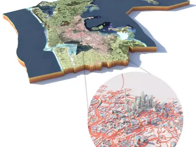 Auckland City New Zealand 3D model