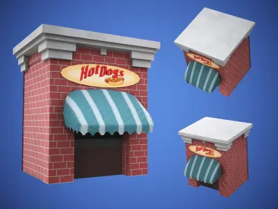 Game Cartoon Building Pack Low-poly 3D model