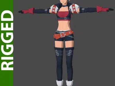 Toc Rutee 3D Rigged Model 3D model