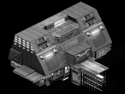 Spaceship - repair shop 02 3D model
