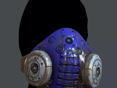 Gas mask helmet 3d model scifi Low-poly Low-poly 3D model 22
