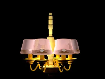 Lustra chandelier with shades Free 3D model