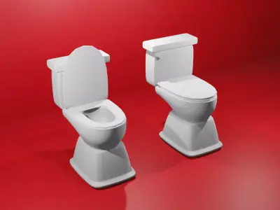 Toilet two toilets 3D model