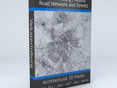 Yekaterinburg Road Network and Streets 3D model