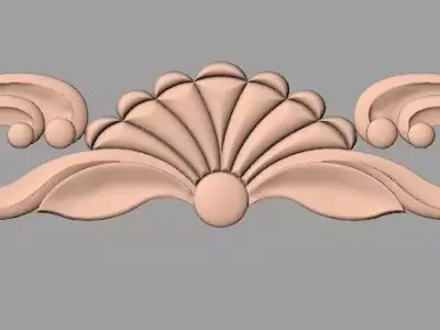 European style flower 3D relief STL Model for cnc engraving E064 3D model