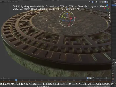 Sewer Cover 1 High-Poly Version 3D model