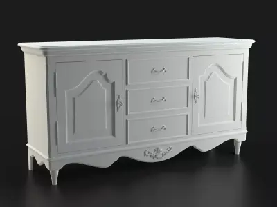 Antique-Style Sideboard 3D model