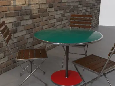 a few Props-street lamp stool Table Low-poly 3D model